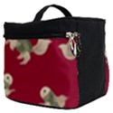 Bright decorative seamless  pattern with  fairy fish on the red background. Make Up Travel Bag (Small) View2