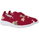 Bright decorative seamless  pattern with  fairy fish on the red background. Men s Slip On Sneakers View3