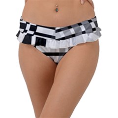 Nine Bar Monochrome Fade Squared Bend Frill Bikini Bottom by WetdryvacsLair