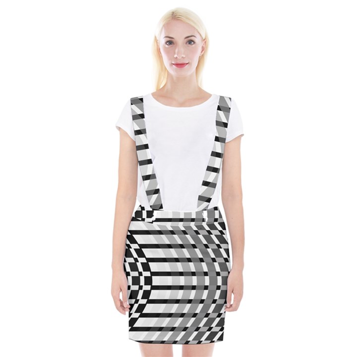 Nine Bar Monochrome Fade Squared Bend Braces Suspender Skirt