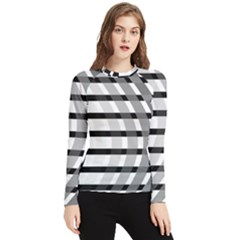 Nine Bar Monochrome Fade Squared Bend Women s Long Sleeve Rash Guard by WetdryvacsLair