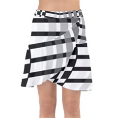 Nine Bar Monochrome Fade Squared Bend Wrap Front Skirt by WetdryvacsLair