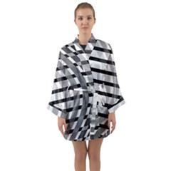 Nine Bar Monochrome Fade Squared Bend Long Sleeve Satin Kimono by WetdryvacsLair