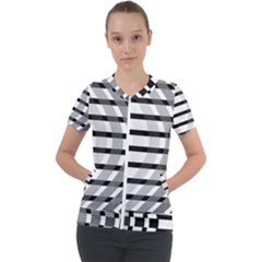 Nine Bar Monochrome Fade Squared Bend Short Sleeve Zip Up Jacket by WetdryvacsLair