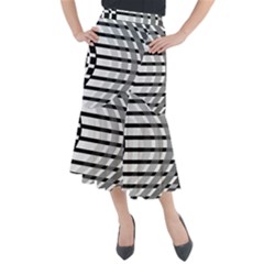 Nine Bar Monochrome Fade Squared Bend Midi Mermaid Skirt by WetdryvacsLair