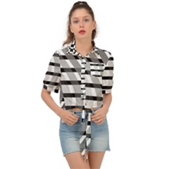 Nine Bar Monochrome Fade Squared Bend Tie Front Shirt  by WetdryvacsLair