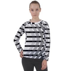 Nine Bar Monochrome Fade Squared Bend Women s Long Sleeve Raglan Tee