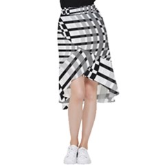 Nine Bar Monochrome Fade Squared Bend Frill Hi Low Chiffon Skirt by WetdryvacsLair