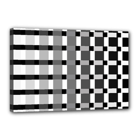 Nine Bar Monochrome Fade Squared Pulled Inverted Canvas 18  X 12  (stretched) by WetdryvacsLair