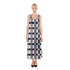 Nine Bar Monochrome Fade Squared Pulled Inverted Sleeveless Maxi Dress by WetdryvacsLair