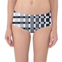 Nine Bar Monochrome Fade Squared Pulled Inverted Mid-waist Bikini Bottoms by WetdryvacsLair