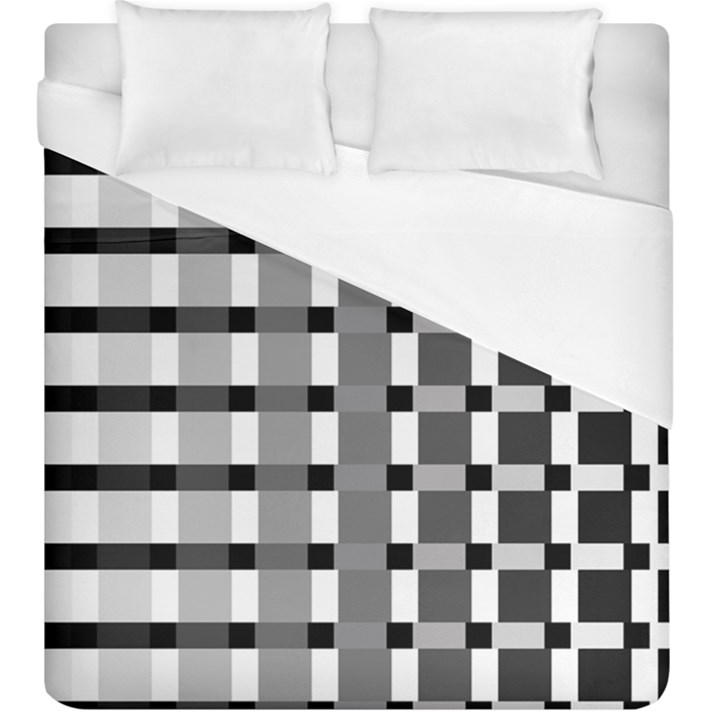 Nine Bar Monochrome Fade Squared Pulled Inverted Duvet Cover (King Size)