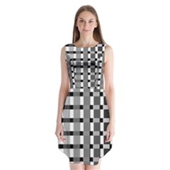 Nine Bar Monochrome Fade Squared Pulled Inverted Sleeveless Chiffon Dress   by WetdryvacsLair