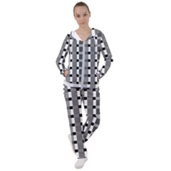 Nine Bar Monochrome Fade Squared Pulled Inverted Women s Tracksuit by WetdryvacsLair