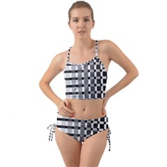 Nine Bar Monochrome Fade Squared Pulled Inverted Mini Tank Bikini Set by WetdryvacsLair