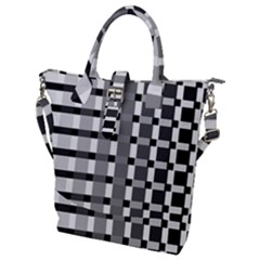 Nine Bar Monochrome Fade Squared Pulled Inverted Buckle Top Tote Bag by WetdryvacsLair