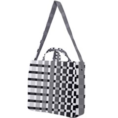 Nine Bar Monochrome Fade Squared Pulled Inverted Square Shoulder Tote Bag by WetdryvacsLair