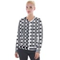 Nine Bar Monochrome Fade Squared Pulled Inverted Velvet Zip Up Jacket View1