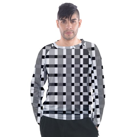 Nine Bar Monochrome Fade Squared Pulled Inverted Men s Long Sleeve Raglan Tee by WetdryvacsLair