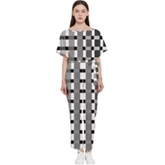 Nine Bar Monochrome Fade Squared Pulled Inverted Batwing Lightweight Jumpsuit by WetdryvacsLair