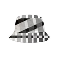 Nine Bar Monochrome Fade Squared Pulled Inverted Inside Out Bucket Hat (kids)