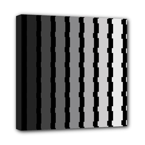 Nine Bar Monochrome Fade Squared Pulled Mini Canvas 8  X 8  (stretched) by WetdryvacsLair