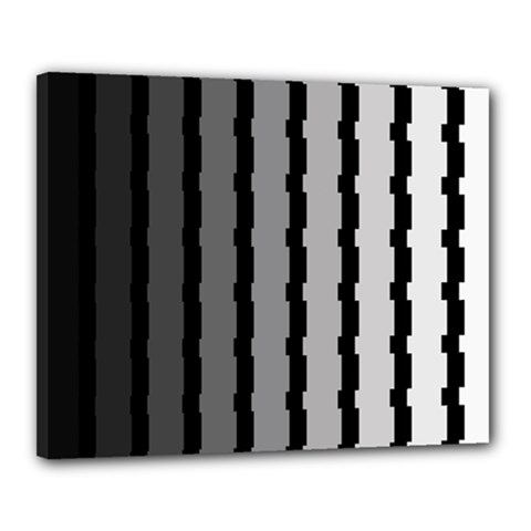 Nine Bar Monochrome Fade Squared Pulled Canvas 20  X 16  (stretched) by WetdryvacsLair