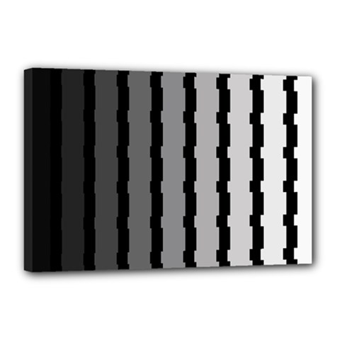 Nine Bar Monochrome Fade Squared Pulled Canvas 18  X 12  (stretched) by WetdryvacsLair