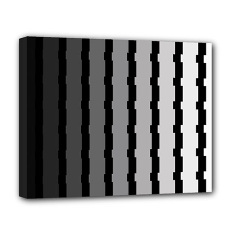 Nine Bar Monochrome Fade Squared Pulled Deluxe Canvas 20  X 16  (stretched) by WetdryvacsLair