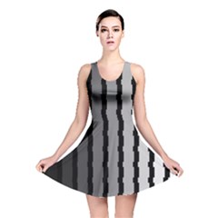 Nine Bar Monochrome Fade Squared Pulled Reversible Skater Dress by WetdryvacsLair