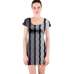 Nine Bar Monochrome Fade Squared Pulled Short Sleeve Bodycon Dress by WetdryvacsLair