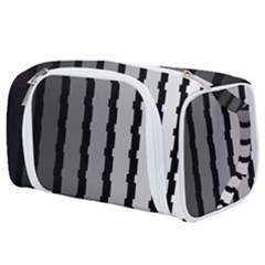 Nine Bar Monochrome Fade Squared Pulled Toiletries Pouch by WetdryvacsLair