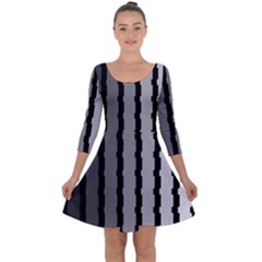 Nine Bar Monochrome Fade Squared Pulled Quarter Sleeve Skater Dress by WetdryvacsLair