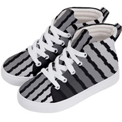 Nine Bar Monochrome Fade Squared Pulled Kids  Hi-top Skate Sneakers by WetdryvacsLair