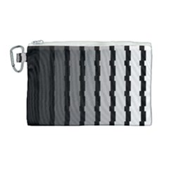 Nine Bar Monochrome Fade Squared Pulled Canvas Cosmetic Bag (large) by WetdryvacsLair