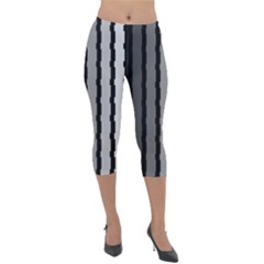 Nine Bar Monochrome Fade Squared Pulled Lightweight Velour Capri Leggings  by WetdryvacsLair