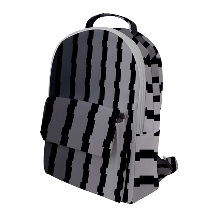 Nine Bar Monochrome Fade Squared Pulled Flap Pocket Backpack (Large)