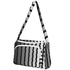 Nine Bar Monochrome Fade Squared Pulled Front Pocket Crossbody Bag by WetdryvacsLair