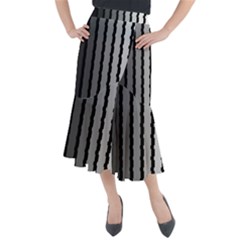 Nine Bar Monochrome Fade Squared Pulled Midi Mermaid Skirt by WetdryvacsLair