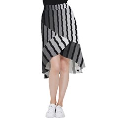 Nine Bar Monochrome Fade Squared Pulled Frill Hi Low Chiffon Skirt by WetdryvacsLair