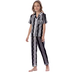 Nine Bar Monochrome Fade Squared Pulled Kids  Satin Short Sleeve Pajamas Set by WetdryvacsLair