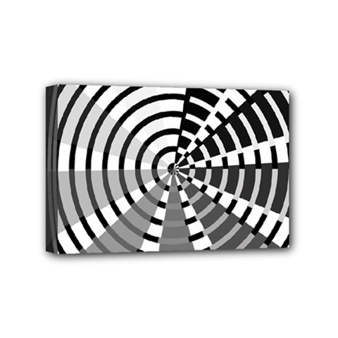 Nine Bar Monochrome Fade Squared Wheel Mini Canvas 6  X 4  (stretched) by WetdryvacsLair