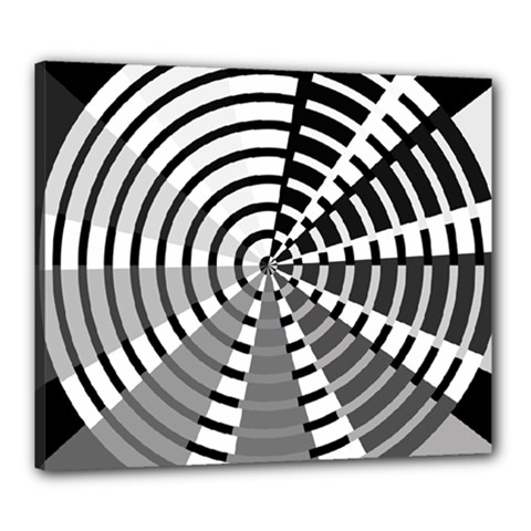 Nine Bar Monochrome Fade Squared Wheel Canvas 24  X 20  (stretched) by WetdryvacsLair