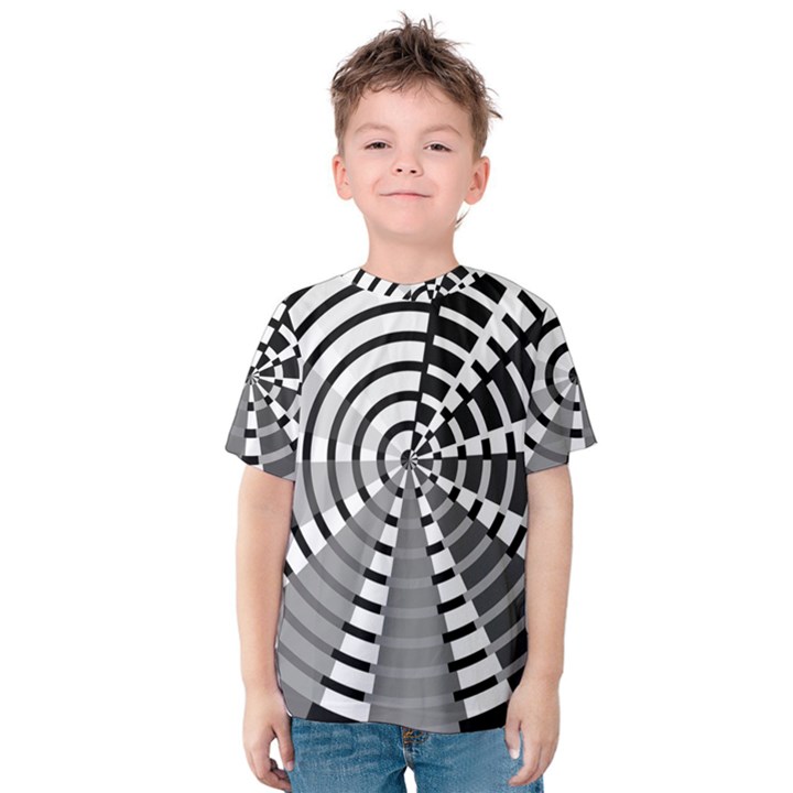 Nine Bar Monochrome Fade Squared Wheel Kids  Cotton Tee