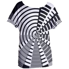 Nine Bar Monochrome Fade Squared Wheel Women s Oversized Tee by WetdryvacsLair