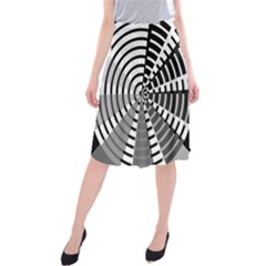 Nine Bar Monochrome Fade Squared Wheel Midi Beach Skirt by WetdryvacsLair