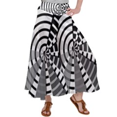 Nine Bar Monochrome Fade Squared Wheel Satin Palazzo Pants by WetdryvacsLair