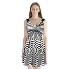 Nine Bar Monochrome Fade Squared Wheel Split Back Mini Dress  by WetdryvacsLair