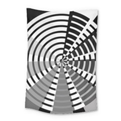 Nine Bar Monochrome Fade Squared Wheel Small Tapestry by WetdryvacsLair