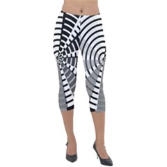 Nine Bar Monochrome Fade Squared Wheel Lightweight Velour Capri Leggings  by WetdryvacsLair